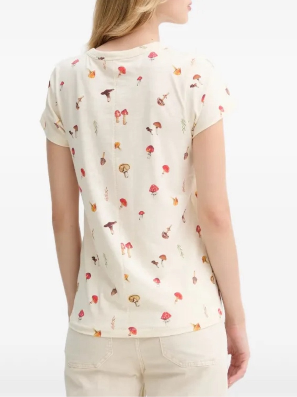 rag & bone Cream Tee with Red and Brown Mushroom Print - Picture 3 of 6